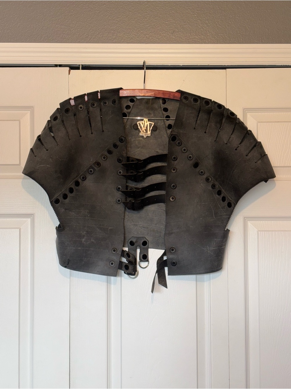 EXTRED-Z Black Rubber Industrial Armor Jacket | Gothic Cyberpunk Statement Piece